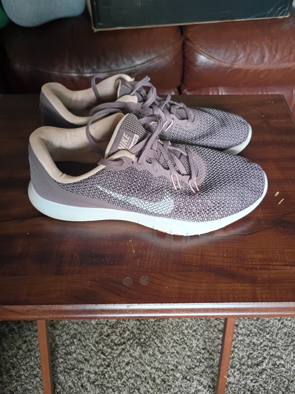 Nike Women’s Lightweight Knit Running Shoes - Dusty Purple With Silver Swoosh